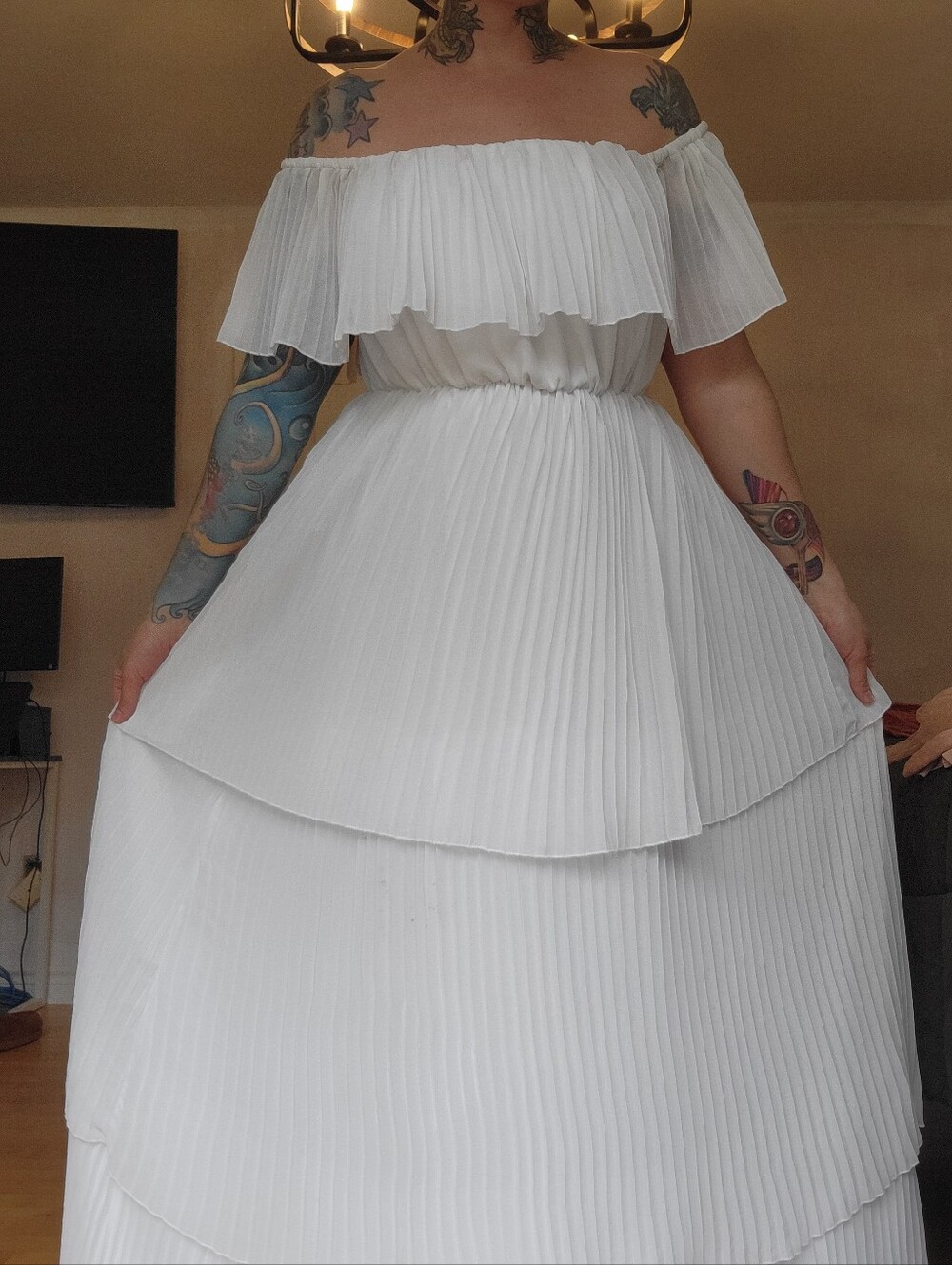 Baltic Born White Layered Maxi Dress